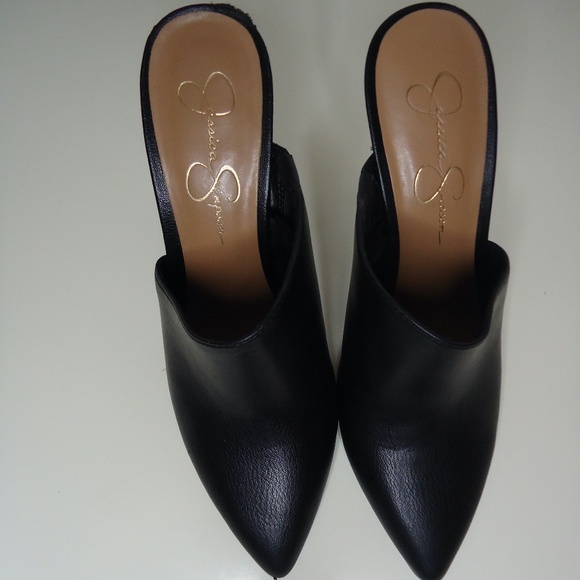 Jessica Simpson Black Slip On Closed Toed Pointed Toed Mule Heels - Size 11 - Picture 4 of 10